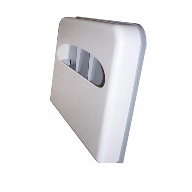 White Plastic Disposable Toilet Seat Cover Dispenser With Lock - Image 2