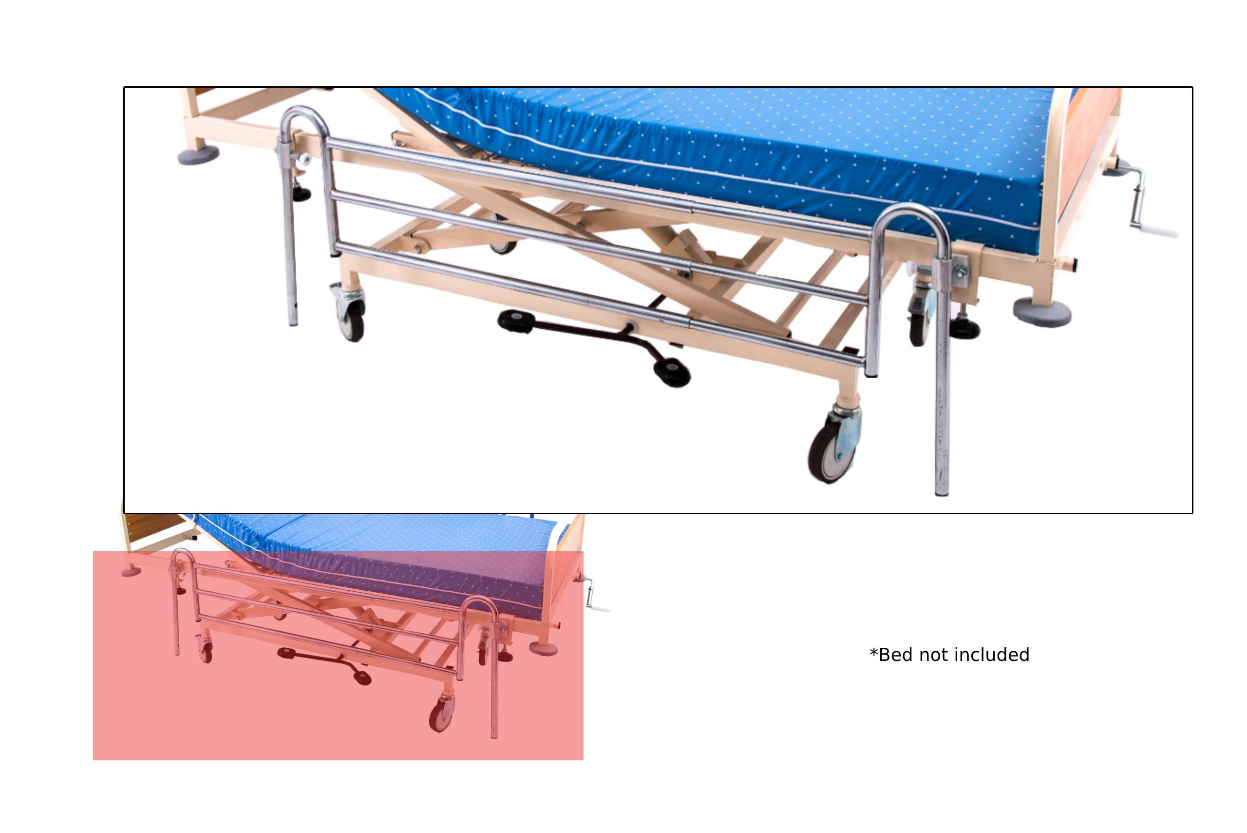 Cot Sides - Height Fixed Per set of 2 including Clamps