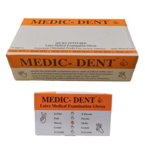 Gloves Medic-Dent Exam Latex Powdered Medium 100'S