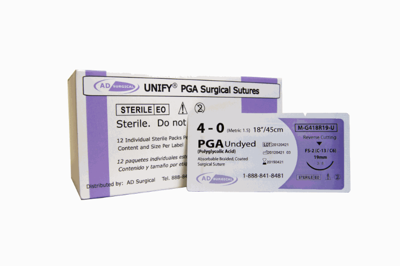 Pga Violet Suture 4/0 19Mm 3/8 R/C 45Cm 12'S