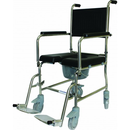 Commode S/Steel+Drop Arms Det Foot-&Amp;Arm