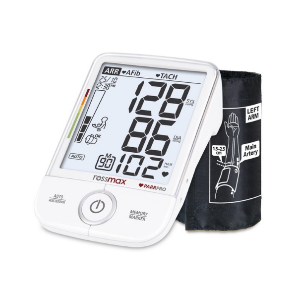 Bp Meter Rossmax X9 Auto Arm - Detects Arrythmia ;Defibrillation ; Premature Contraction; Achycardia Bradycardia