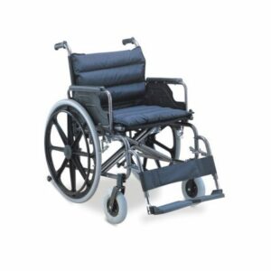 Wheelchair - Steel / Nylon - Extra Wide , Upto 125Kg , Detach Arm And Foot Rests