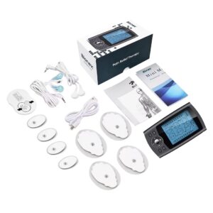 Bionex Dual Channel Tens &Amp; Ems Unit With 24 Modes For Pain Relief And Muscle Stimulation, Electronic Pulse Massager With 6 Electrodes.