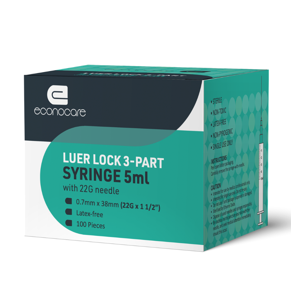 Econocare Syringe 5Ml Ll W/N 22G X 1.5