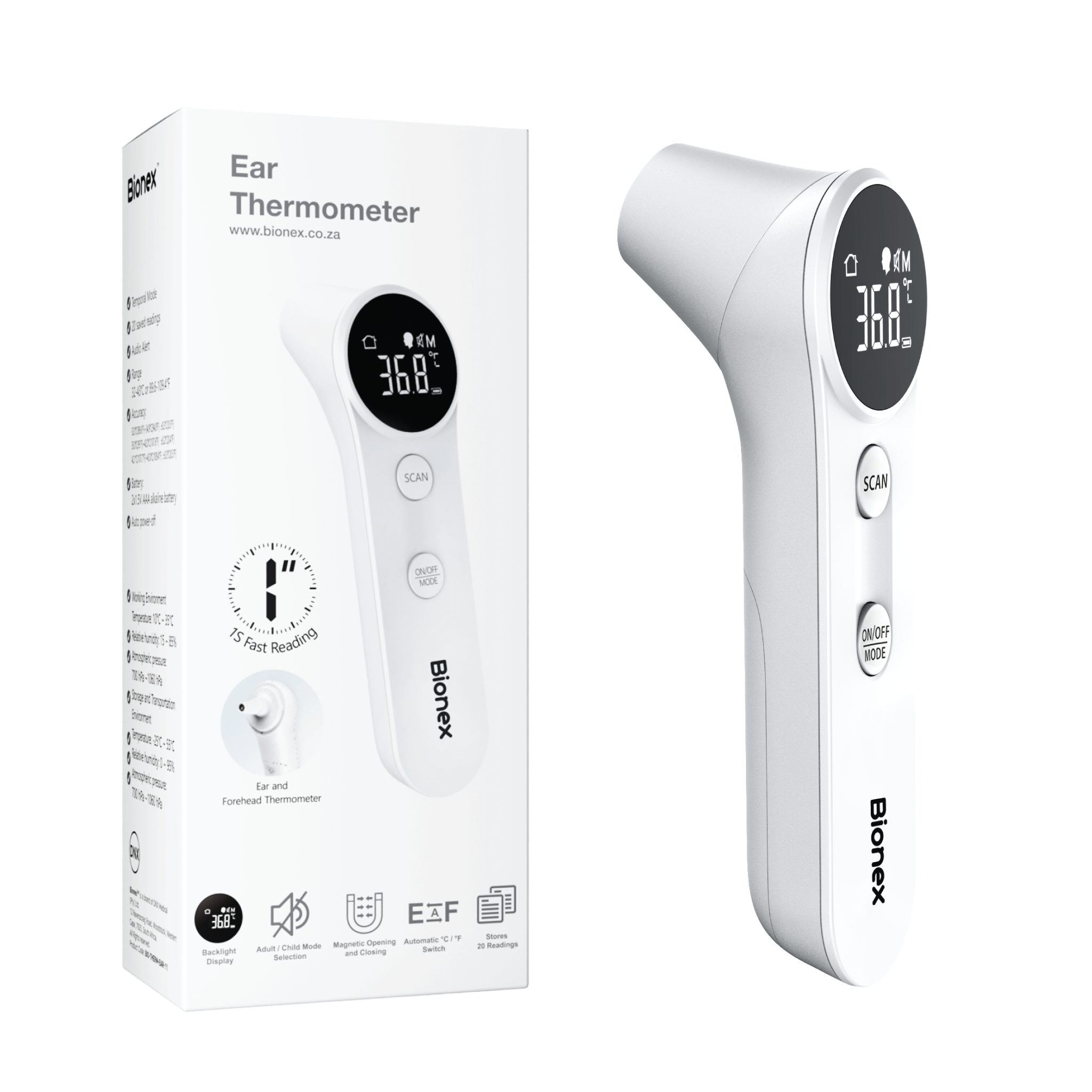 Bionex Ear & Forehead Thermometer | Advanced Infrared Sensor - Image 2