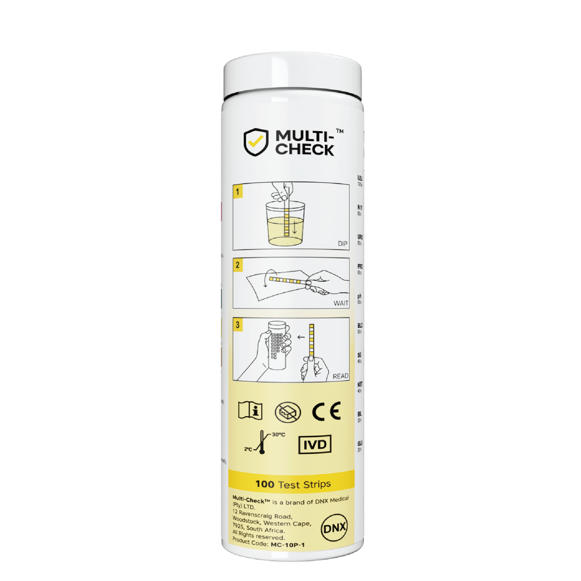Multi-Check 10 Urinalysis Strips | Home Health Screening - Image 2