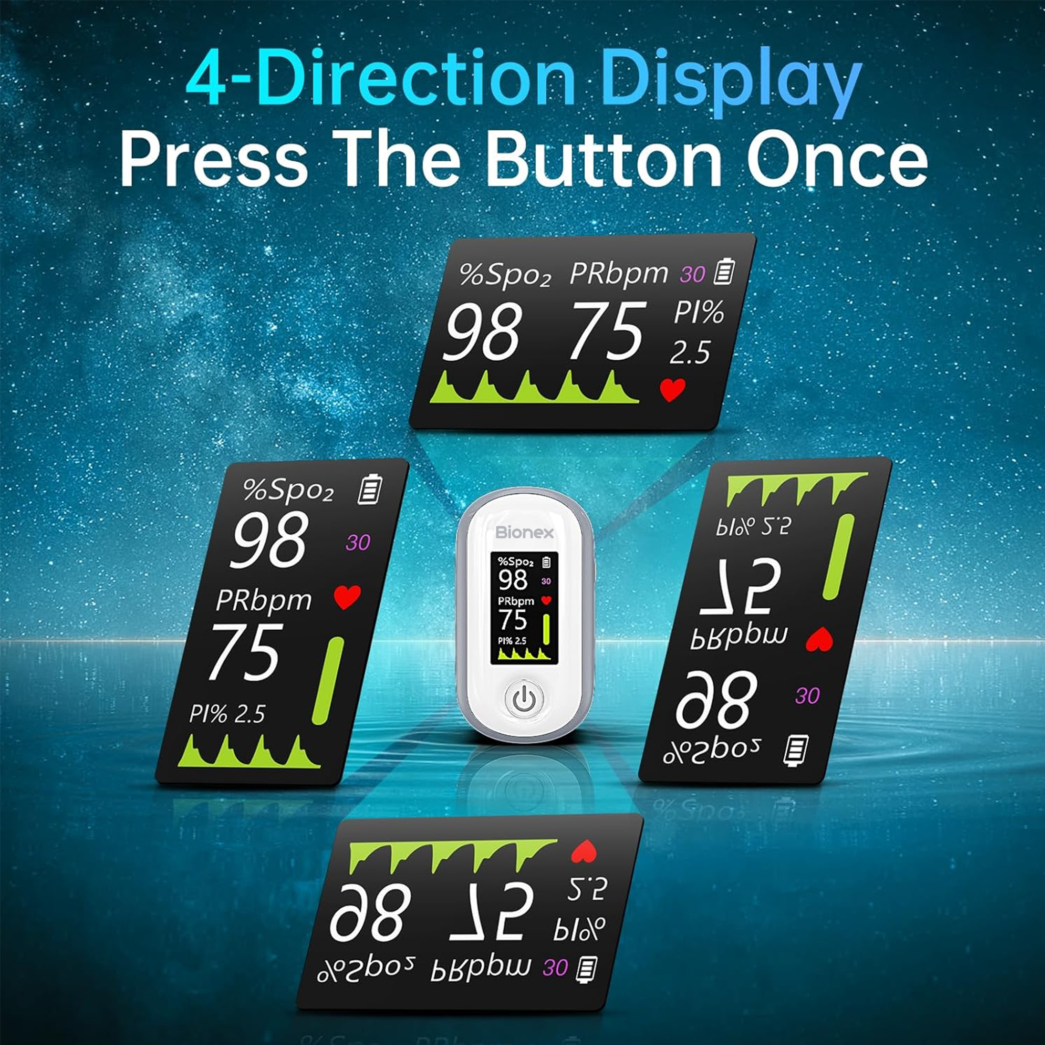 Bionex Pulse Oximeter with 4-Color OLED Display - Image 7